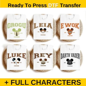 StarWars Est Character DTF Transfer, Custom Starwats Family Trip Heat Transfer,Star Wars Group Dtf, Star Wars Characters,Star Wars Dtf Press