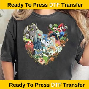 Epic Universe Mario Dtf print,Super Mario Dtf, Family Universe Park Trip Shirt Press,Disney,Epic Universe Dtf Press,How To Train Your Dradon