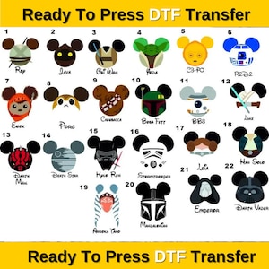 StarWars Est Character DTF Transfer, Custom Starwats Family Trip Heat Transfer,Star Wars Group Dtf, Star Wars Characters,Star Wars Dtf Press