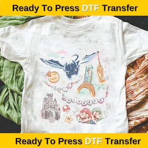 Epic Universe Mario Dtf print,Super Mario Dtf, Family Universe Park Trip Shirt Press,Disney,Epic Universe Dtf Press,How To Train Your Dradon
