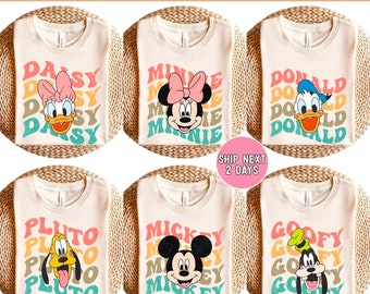Mickey and Friends Character Transfer, Disney Ready To Press, Mickey and Minnie Friends Transfer, Disney Shirt DTF, Family Disney Dtf