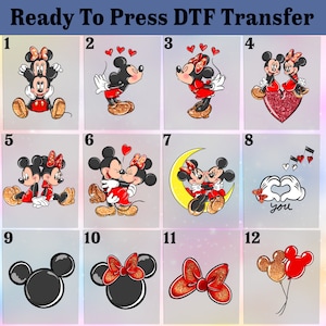 Mickey and Minnie Mouse Love DTF, Disney Ready To Press Dtf