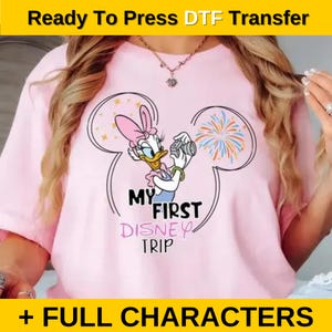 Daisy Duck My First Disney Trip Dtf Transfer,Custom Disney All Characters Dtf,Matching Disney Trip 2025 Dtf, Disney Family Dtf Transfer,