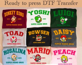 Super Mario Character DTF Transfer: Ready To Press