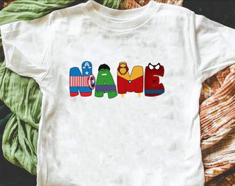Avengers Custom Name DTF, Superhero Squad Heat Press Transfer