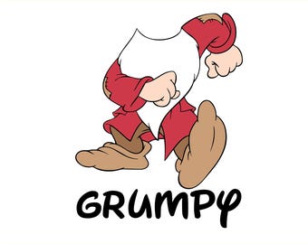 Seven Dwarfs Ready To Press Dtf Transfer,Grumpy Dwarfs, Disney Group Dtf, Snow White, Disney Family Dtf, Transfer, Disney family Party Dtf
