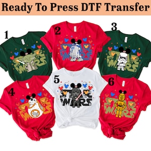Disney Star Wars Characters DTF Transfer Shirt,Star Wars Group Dtf,Star Wars Characters,Star Wars Land,Disney Balloon,Disneyland Trip DTF