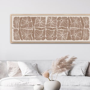 Framed Canvas Art Large Horizontal Art Soft Neutrals Abstract Botanical Floral Art Long Narrow Art Matisse Flower Print Wide Oversizes Art