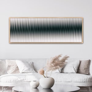 Framed Canvas Art Large Horizontal Art Minimalist Abstract Long Narrow Wall Art Coastal Wall Art Monochromatic Blue Art Above Bed Decor Wide