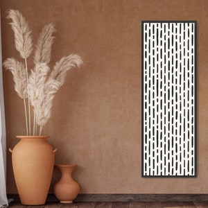 Minimalist Black and Beige Lines Vertical Canvas Art | Japandi Wabi-Sabi Decor