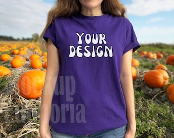 Halloween Gildan 5000 Lila Shirt Mockup, Herbst Tshirt Mockup, Lila Shirt, Gildan 5000, Shirt Mockup, Gi5000 Mockup, Lila T-shirt Mockup