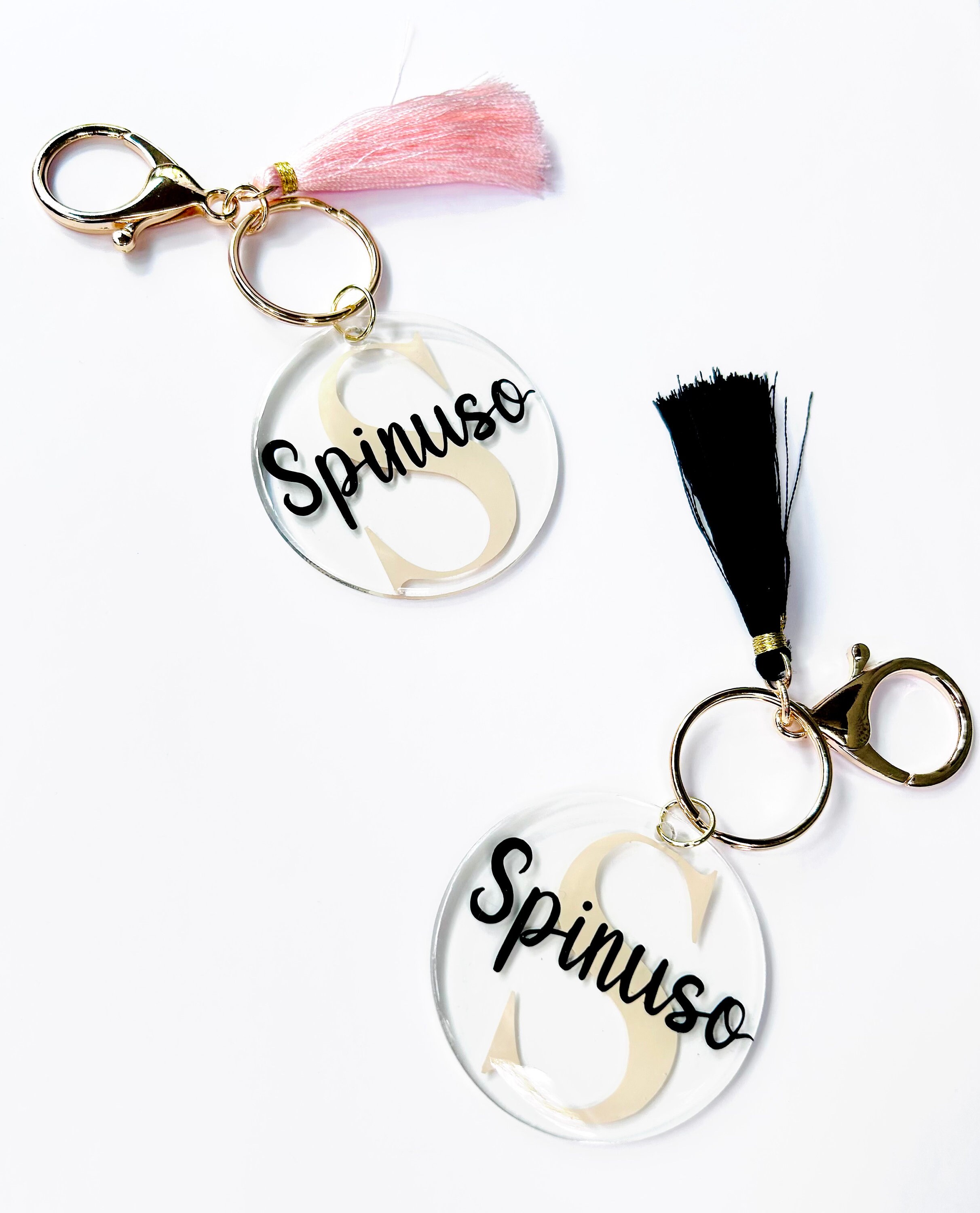Acrylic Key Chain Name and Initial Keychain Personalized Keychain