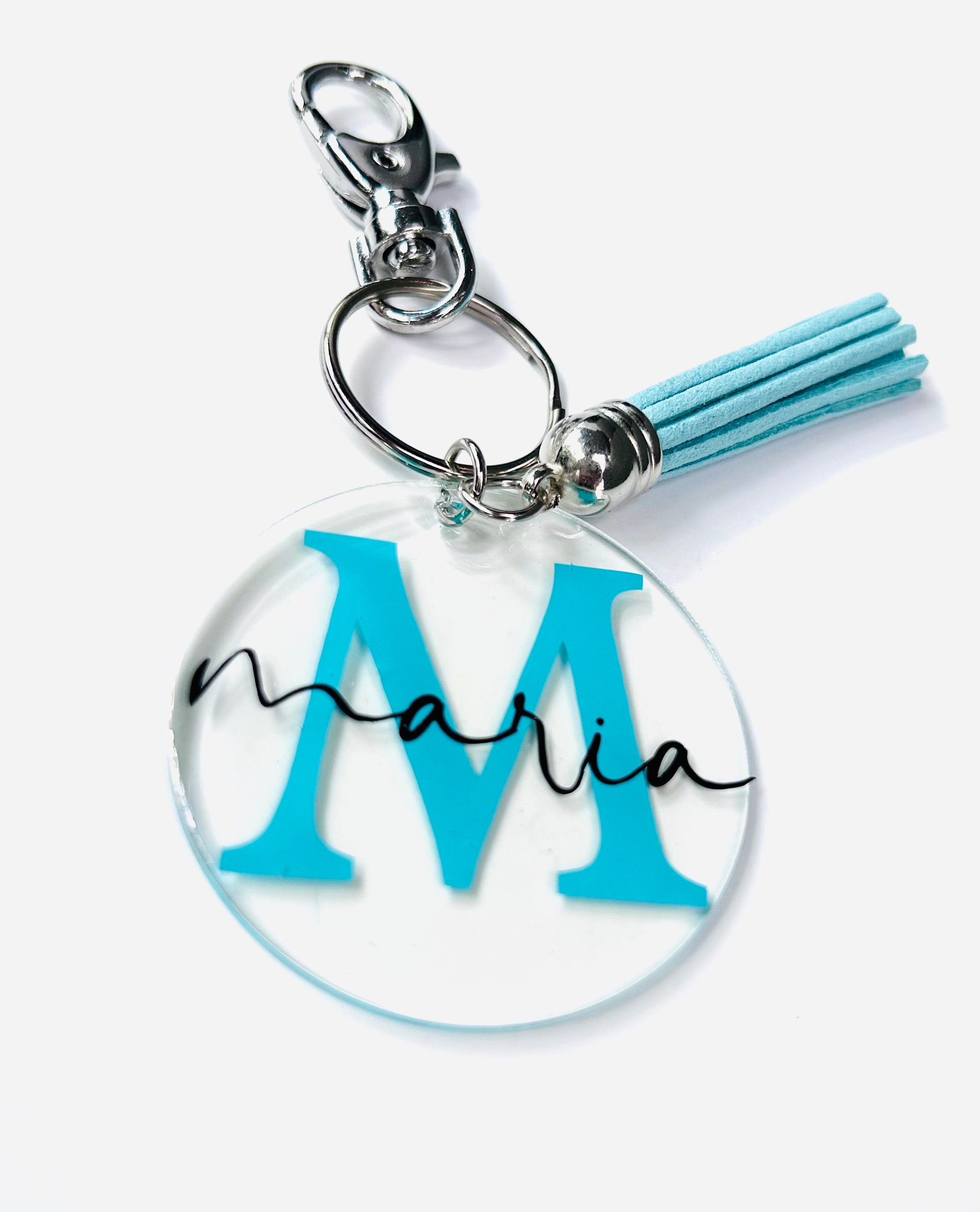 Acrylic Key Chain Name and Initial Keychain Personalized Keychain