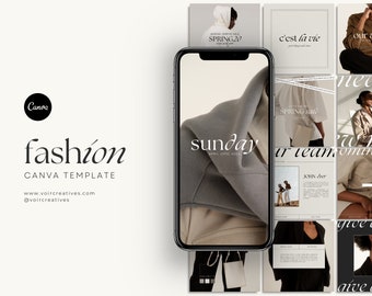Mode | Detaljhandel | Canva-mallar | Produkt | Småföretag | Herrkläder | Damkläder | Digitala mallar för lyxmode