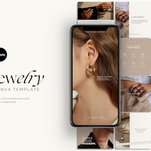 Jewelry | Jewellery Templates For Small Business | Digital Templates | Retail | Fashion | Aesthetic Luxury | Canva Templates