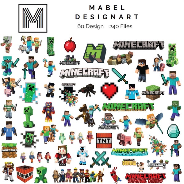 Minecraft Video Game -SVG-PNG-PDF Layered Files for Cricut