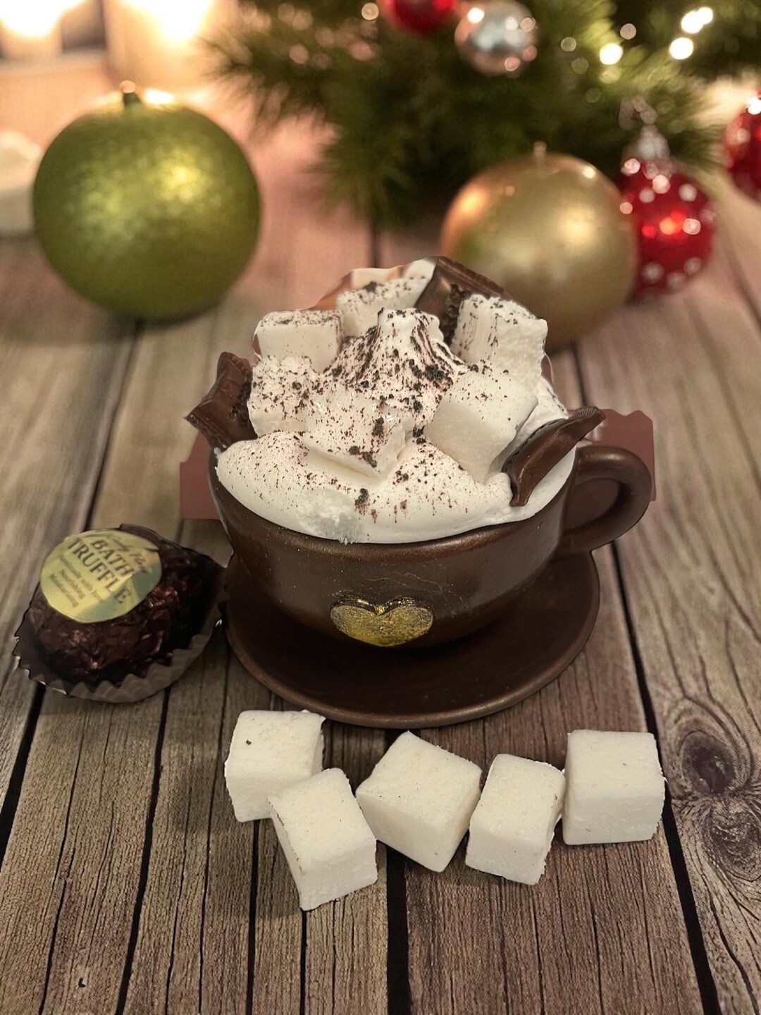 Hot Chocolate Cup Soap With Marshmallows Perfect Cozy Winter Gift