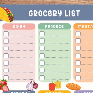 Printable Grocery List and Meal Planner Digital Meal Planner and ...