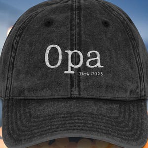 Opa 2025 Embroidered Dad Hat - Vintage Grandad Baseball Cap - Perfect Father&#39;s Day Gift New Grandpa Gift
