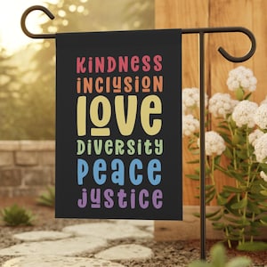 Inclusive Human Rights Garden Flag Diversity Justice Equality Yard Sign Pride Month Outdoor Banner for Progressive Homes We Believe Flag