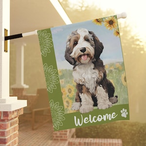 Bernedoodle Banner Bernedoodle Garden Flag Summer Garden Flag Bernedoodle Gift Doodle Mom Gift & House Banner Bernedoodle Decor