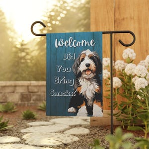 Cute Bernedoodle House Flag Bernedoodle Garden Banner Welcome Flag Bernedoodle Gift Doodle Mom Gift & House Banner Bernedoodle Decor