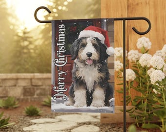 Bernedoodle Weihnachten Banner Bernedoodle Flagge für Yard Bernedoodle Geschenk für Bernedoodle Mom Weihnachten Hof Flagge Wintergarten Haus Banner