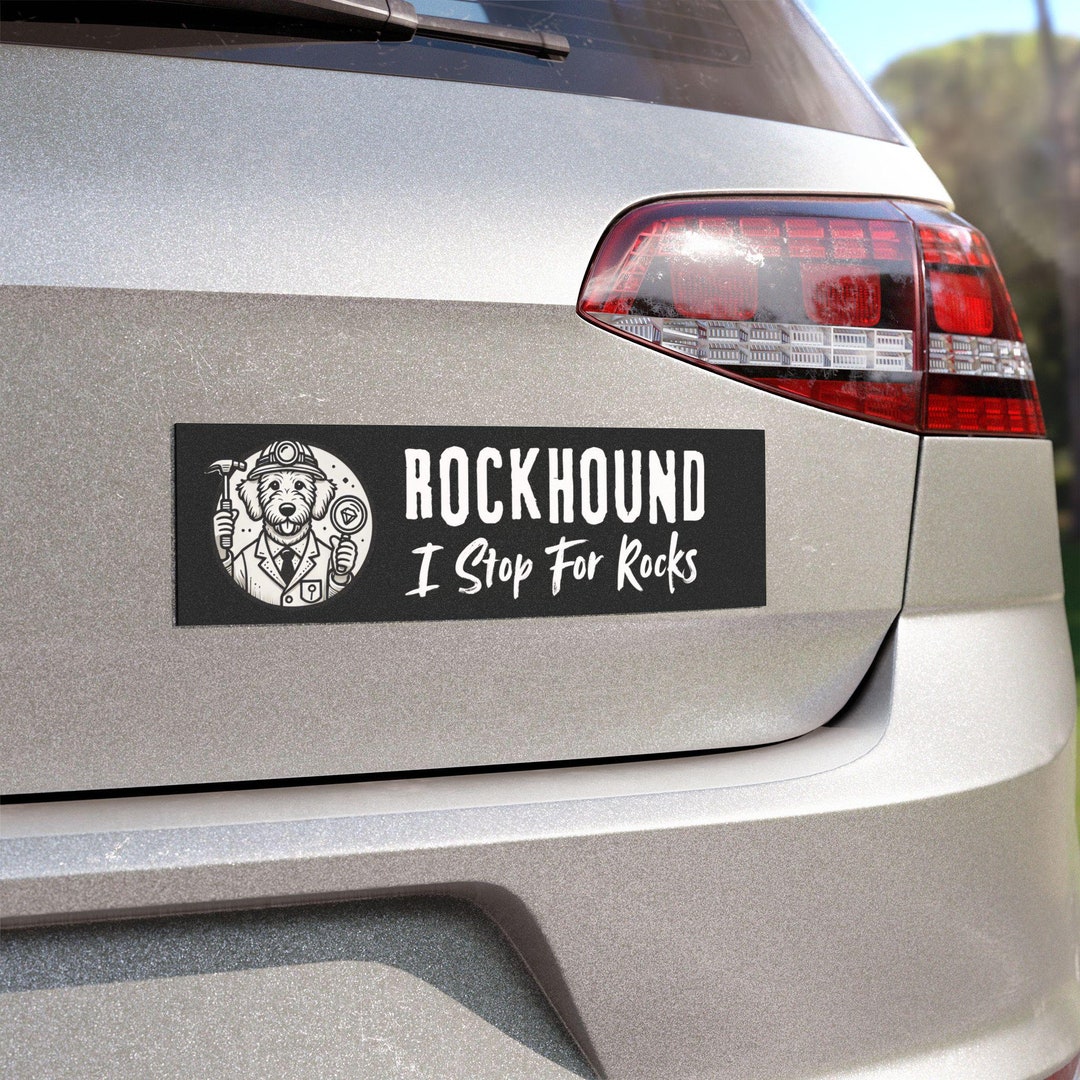 Rockhound Car Magnet Funny Rock Collector Bumper Magnet, Cute Image of