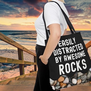 Rock Collector Bag, Rockhound Tote, Canvas Tote for Rock Collectors Fossil Hunter Bag Shell Collecting Tote Bag Rock Hound Gift Tote 3 sizes