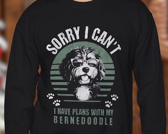 Bernedoodle-tröja Tyvärr kan jag inte ha planer med min Bernedoodle-tröja rolig doodleälskare unisex långärmad tröja doodle mammagåva