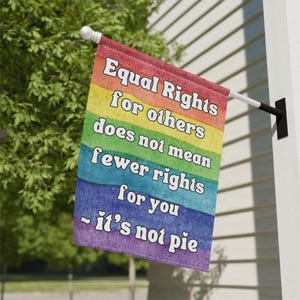 Equal Rights flag, in this House We Believe Flag Resistance House Banner Inclusive human Rights Statements Garden Progressive Yard Flag