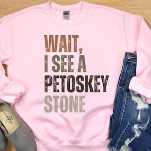 Michigan Rockhound Sweatshirt Petoskey Stone Shirt For Rock Hound Gift for Rockhound Crewneck Gift for Geologists & Rock Hunters