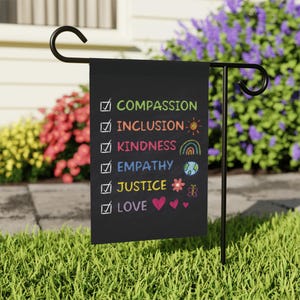 In this House We Believe Flag Resistance House Banner - Inclusive & Empowering - Human Rights Statements Garden Banner Progressive Yard Flag