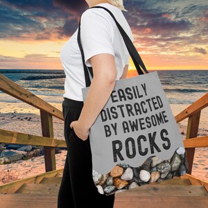 Rockhound Tote Bag, Tote Bag Gift for Rock hound, Rock Collector Teacher Geologist Gift Geology Student Fun Tote for Fossil Collecting