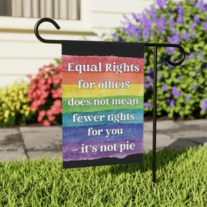 Equal Rights flag, in this House We Believe Flag Resistance House Banner Inclusive human Rights Statements Garden Progressive Yard Flag