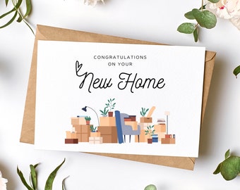 New Home Card, New House Card, Congratulations On Your New Home Card, Happy Moving Card, Happy 1st Home Card, Digital Download
