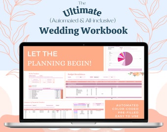 CUADERNO DE TRABAJO DE BODAS ÚLTIMO: Planificación de bodas / Rastreador de tareas / Planificador de presupuesto / Finanzas, Proveedor, Rastreadores de alquiler / Programador +Más