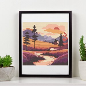 Landscape Cross Stitch Pattern PDF Mountains