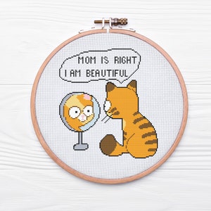 Funny cat Cross Stitch pattern Pdf Funny quotes
