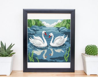 Swans cross stitch pattern pdf