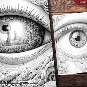 Eye Coloring Pages for Adults and for Kids for Relax and Stress Relief
