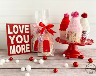 Fuzzy Sock Cupcake, Valentine's Day Gift, Galentine's Gift