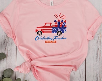 4th of July Shirt - Patriotic USA Flag Tee - Independence Day T-Shirt - Red White and Blue Outfit - July Fourth Graphic Shirt - American Tee