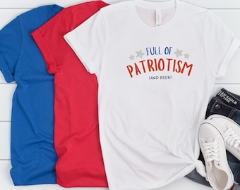 4th of July Shirt - Patriotic USA Flag Tee - Independence Day T-Shirt - Red White and Blue Outfit - July Fourth Graphic Shirt - American Tee