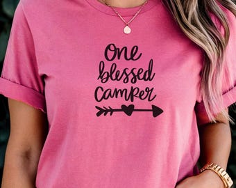 One Blessed Camper Shirt - Faith Camping Shirt - Spiritual Outdoors Tee - Christian Hiking Shirt - Nature Lover Gift