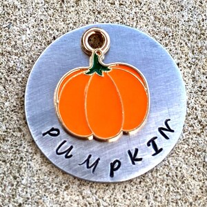 Pumpkin dog tag hot sale