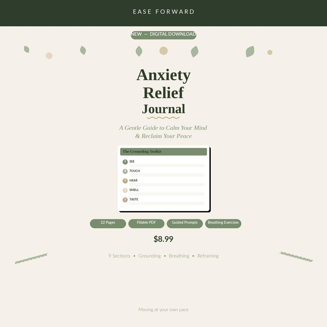 Anxiety Relief Journal | Guided Workbook, Breathing Exercises ...