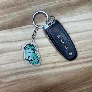 Acrylic Keychains, Cat Keychain, Alien Cat Keychain