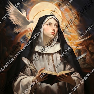 Santa Teresa de Ávila - Arte Digital Download - Inspiração Católica - Santa Teresa