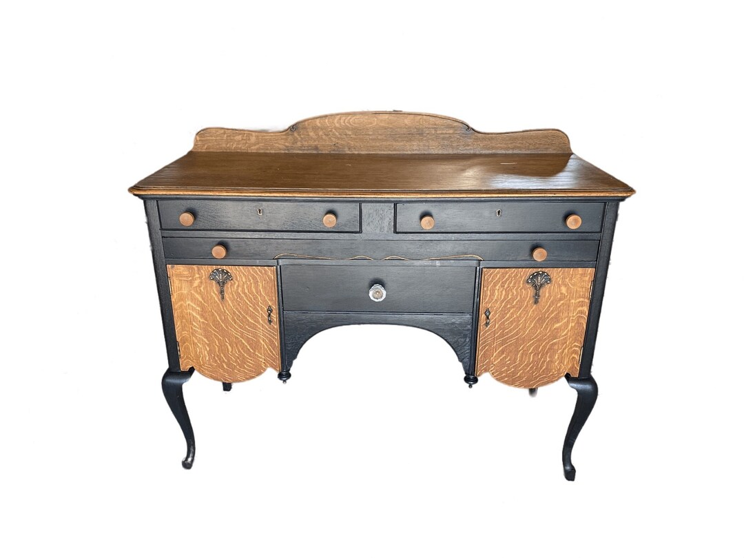 Antique Tiger Wood Buffet/sideboard Etsy